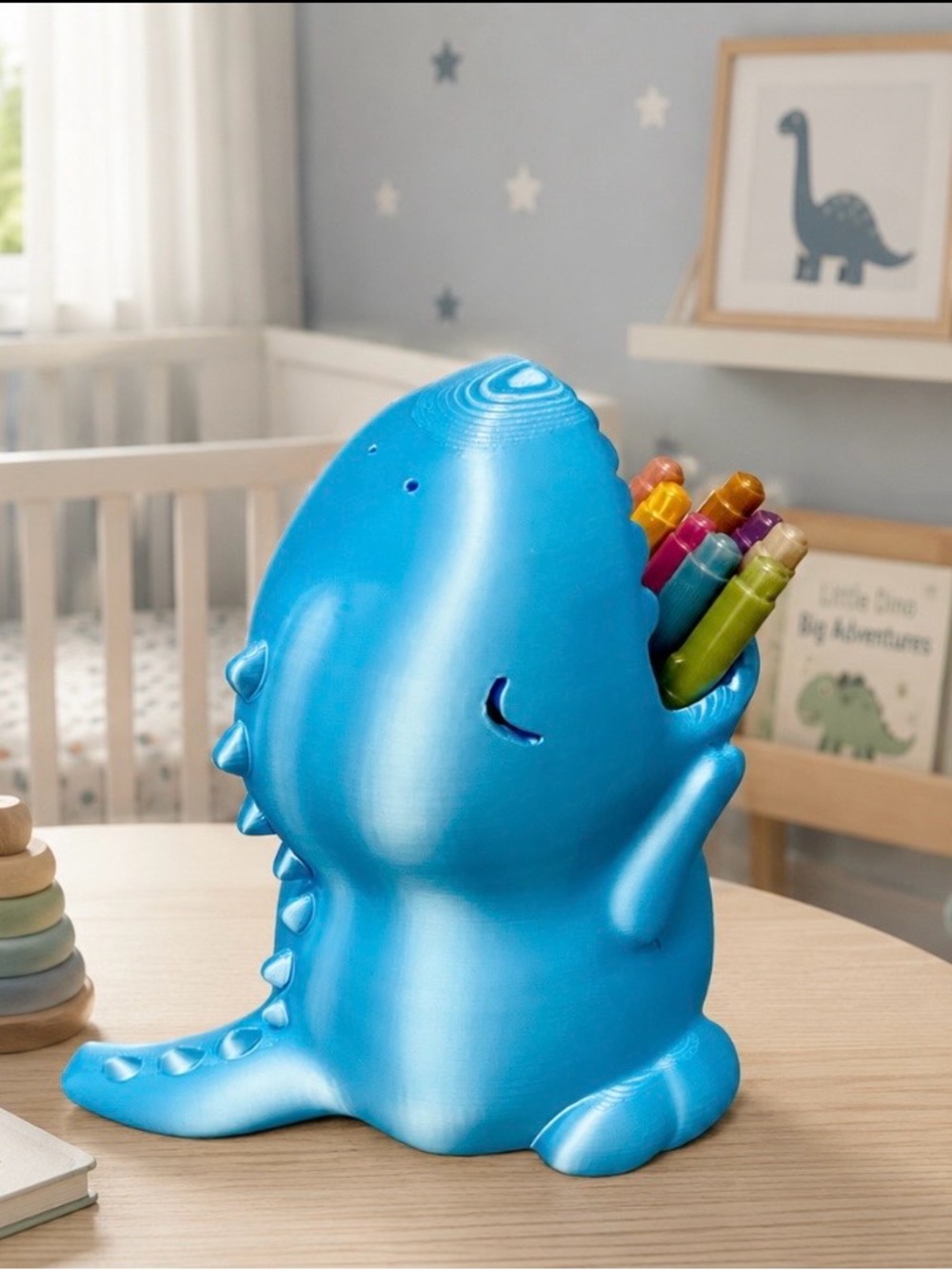 Blue Dinosaur Pencils Holder - Kids Toy